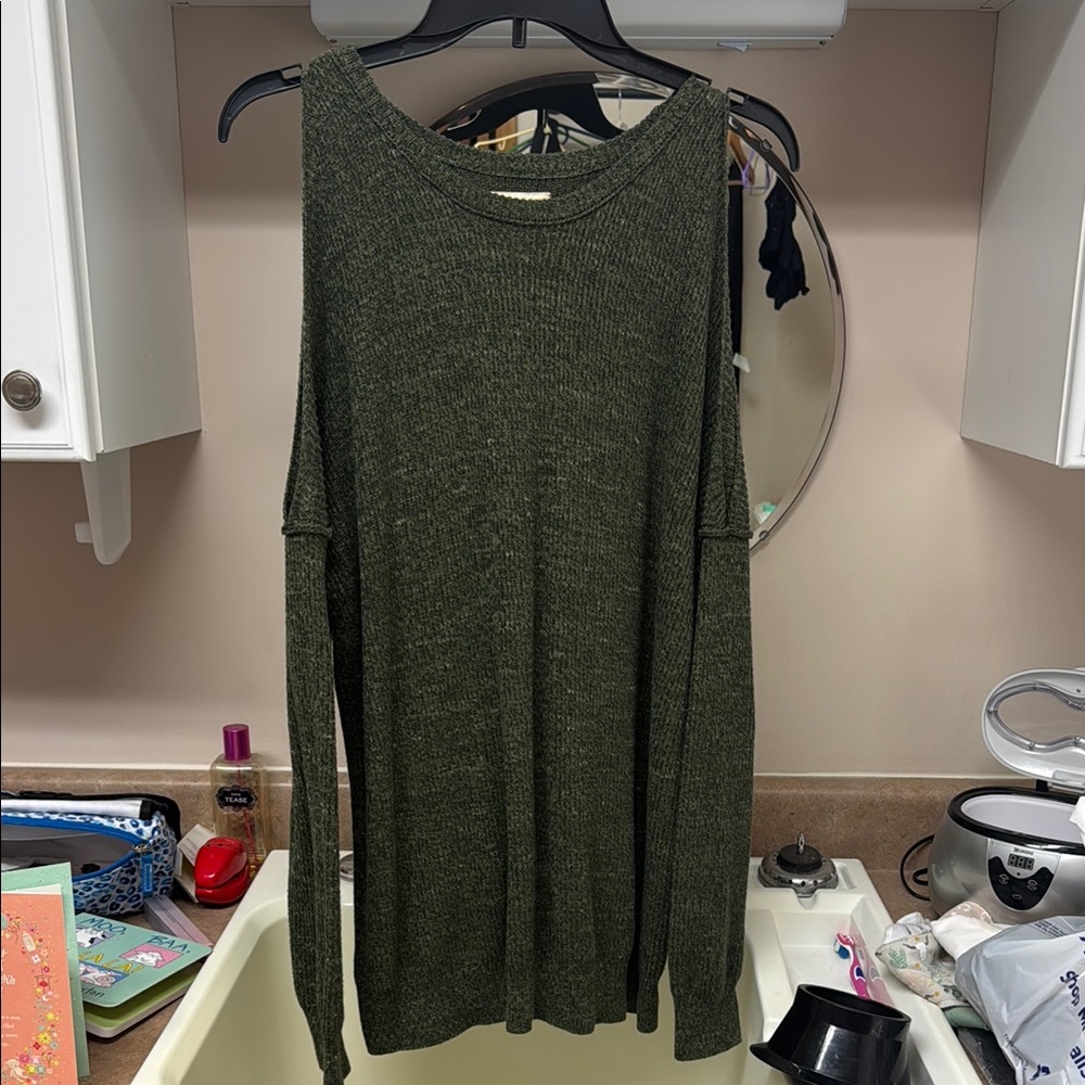Hollister open shoulder sweater